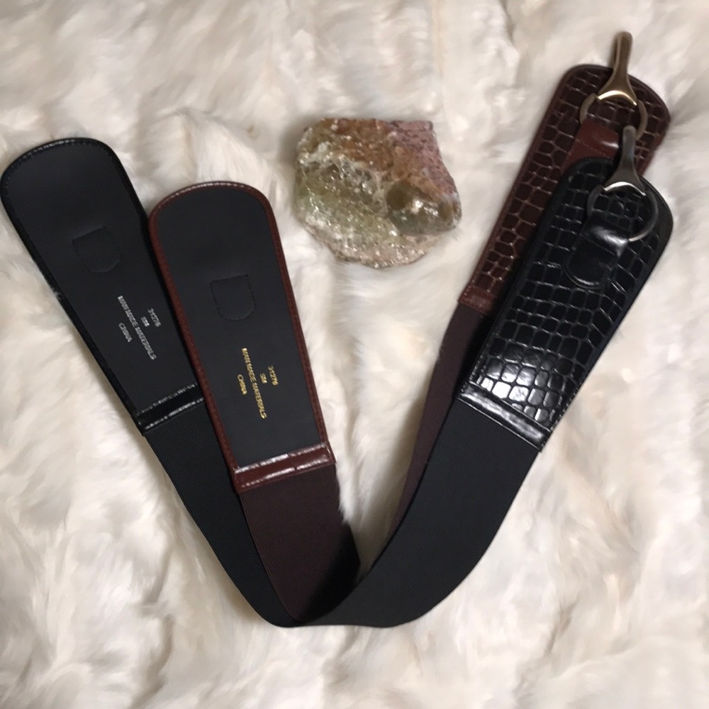 Stretch and leather belt combo